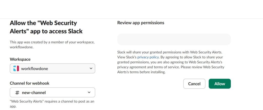 Create Webhook (Slack)